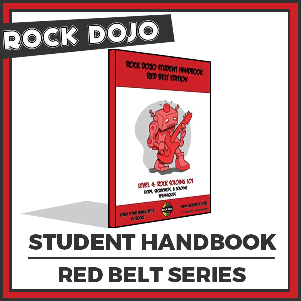 Rock Dojo Guitar Lesson for Kids Student handbook Red Belt