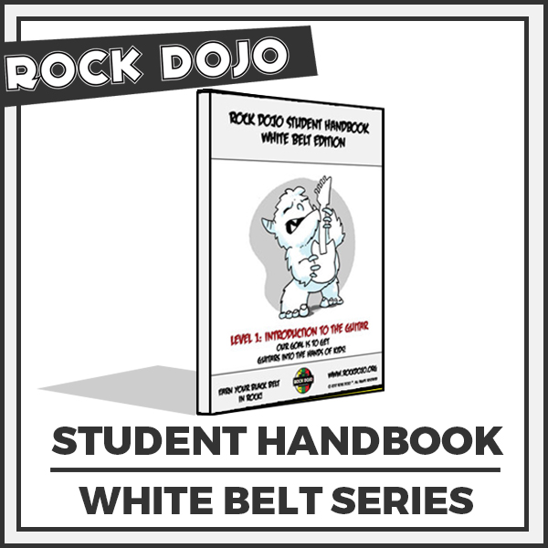 Rock Dojo Guitar Lesson for Kids Student handbook White Belt