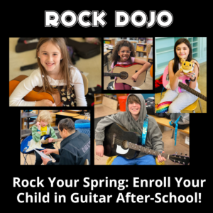Get your child started playing guitar with Rock Dojo after-school classes.
