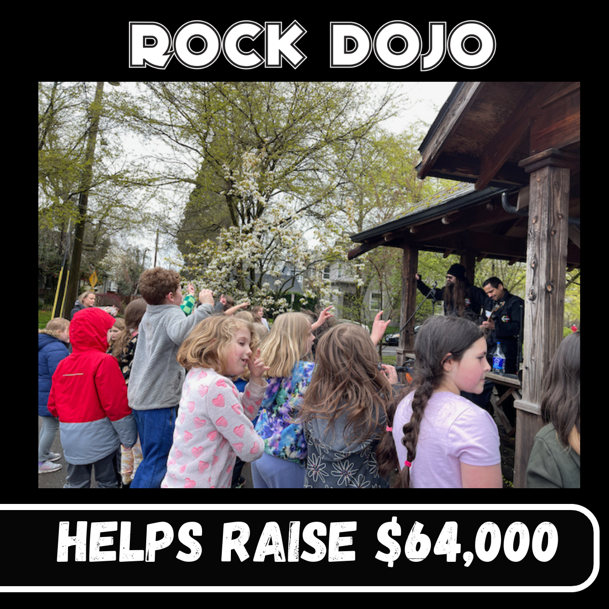 Kids enjoying Rock Dojo educational concerts