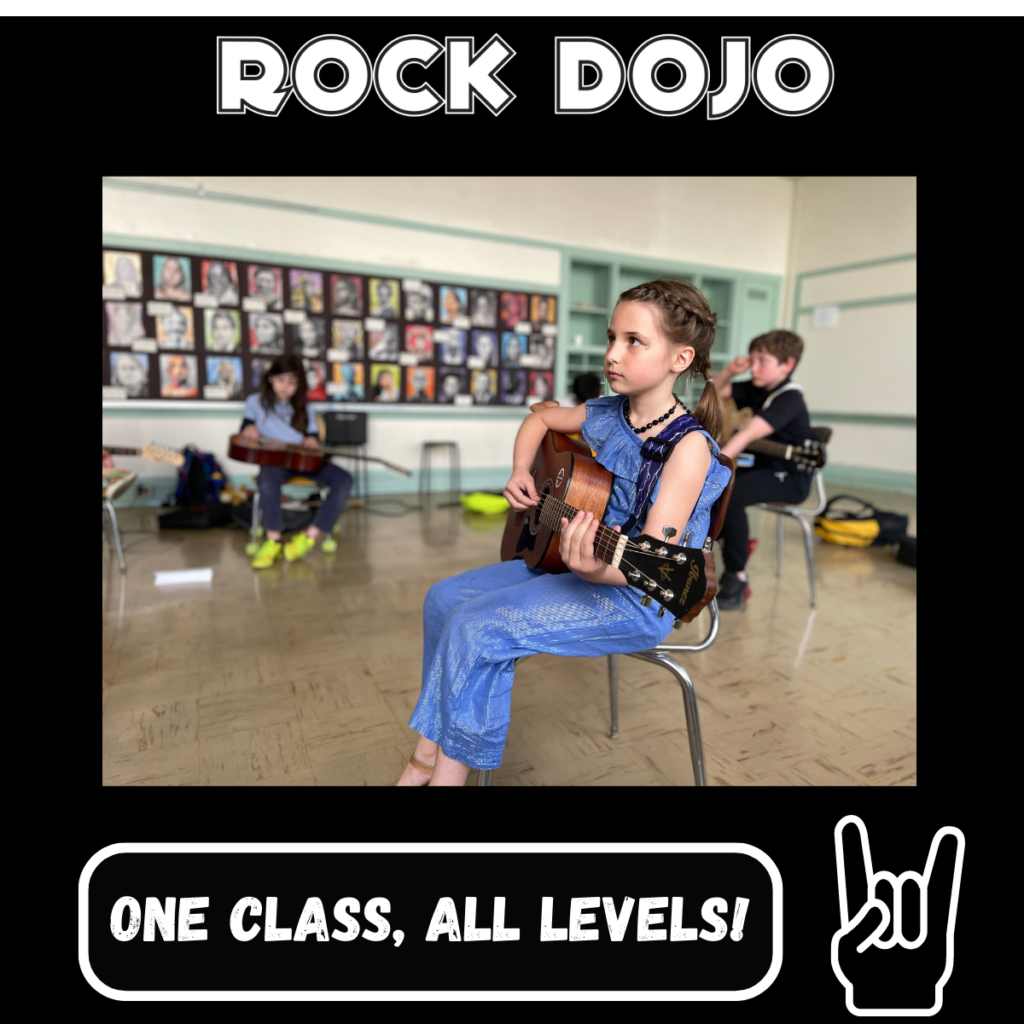 Children of all skill levels participating in Rock Dojo after-school program in Portland, OR.