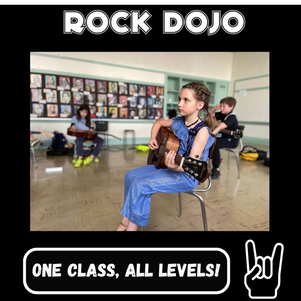 Children of all skill levels participating in Rock Dojo after-school program in Portland, OR.