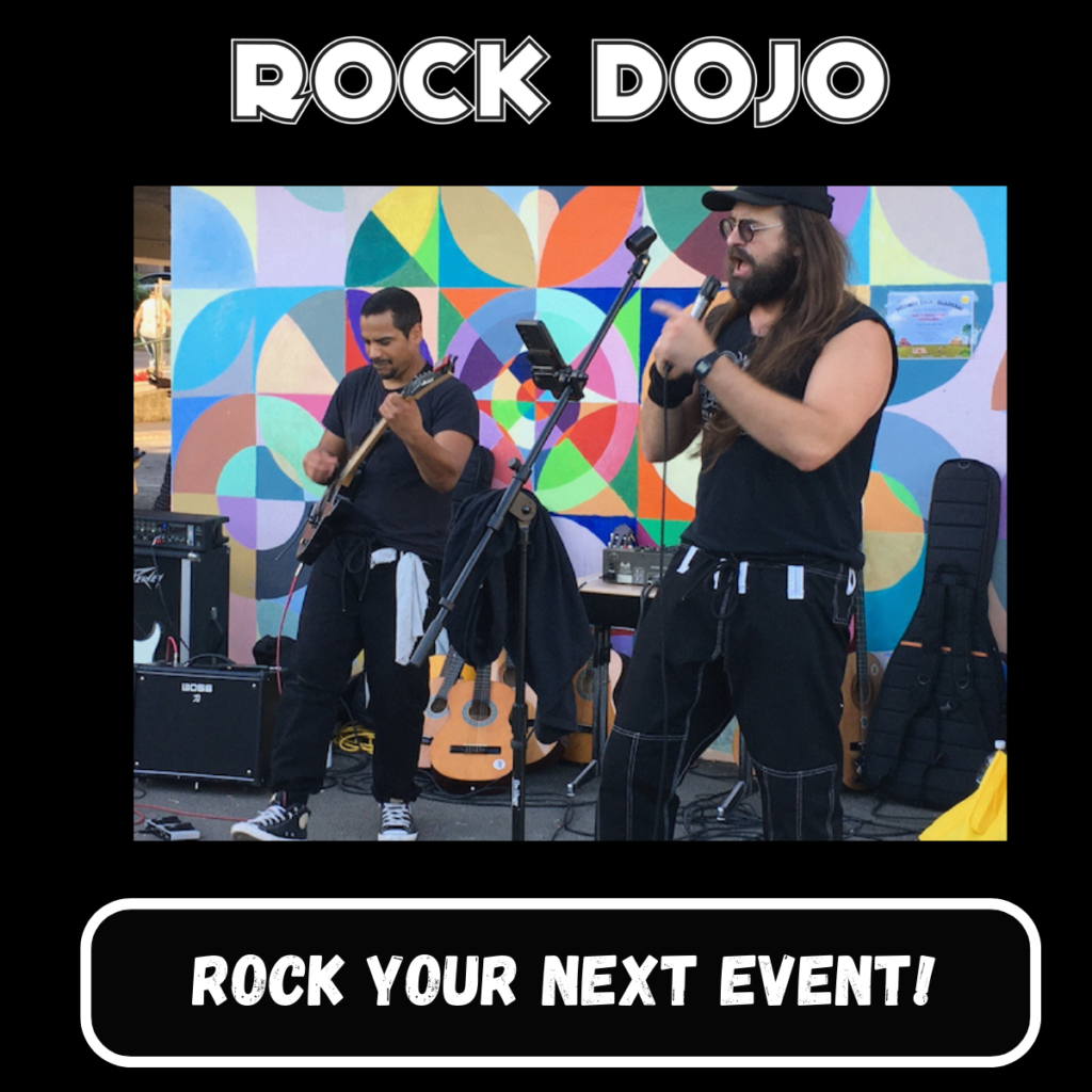 Kids performing "Waiting for a Hero to Rise" from Rock Dojo's "Elijah & the Sacred Song" during a Rock Dojo live concert at Alameda Elementary School.